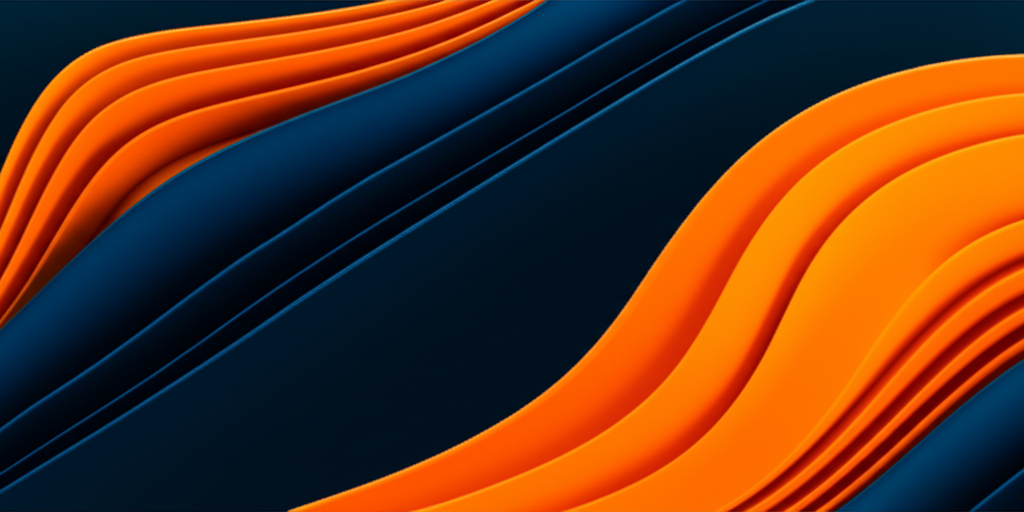 Fundo abstrato com ondas azuis e laranjas